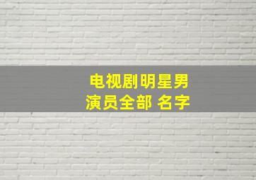 电视剧明星男演员全部 名字